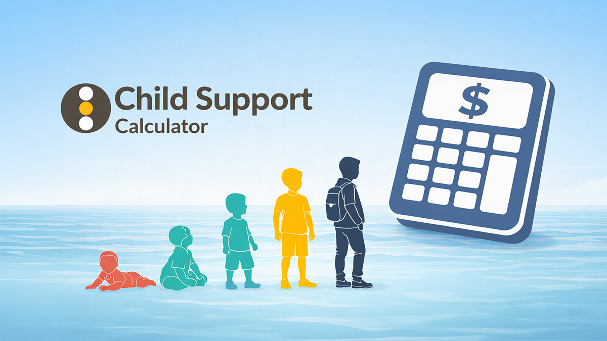 Child support calculator with growing children