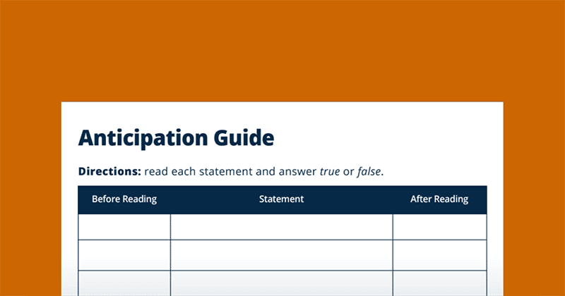 Anticipation guide